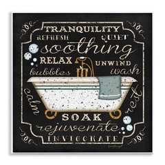 The Stupell Home Decor Collection Tranquility Tub Icon Textual Bathroom Art W…