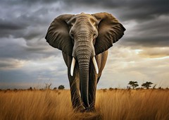 Majestic Elephant on Plain PREMIUM POSTER FILM PRINT HIGH QUALITY Thick paper