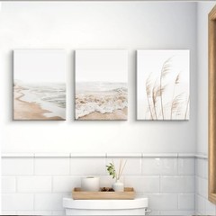 Neutral Beach Coastal Canvas Wall Art Beach Boho Botanical Pampas Grass Wall …