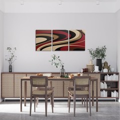 Red Black Brown 3 Pieces Wall Art for Living Room Decor,Abstract Picture Bedr…