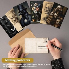 64 Pcs Dark Academia Decor Postcards, 4x6in Moody Dark Wall Collage Kit, Gothic