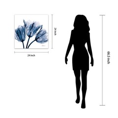24×24 Blue Tulip Tempered Glass Wall Art by Koetsier Perfect Home Decor