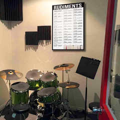 Rudiment Chart Poster, Drum Rudiment Reference Guide Canvas Wall Art, Music Wall