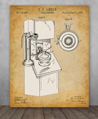 Poster – Telephone Patent – Choose Unframed Poster or Canvas