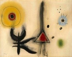 JOAN MIRO WOMAN & BIRD IN THE NIGHT SURREALISM ART GICLEE PRINT FINE CANVAS