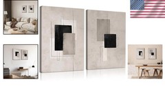 Stylish 2-Piece Abstract Canvas Wall Art for Living Room & Bedroom – 12×16 Inch