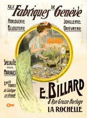 13167.Wall Decor Poster.Interior.Vintage E Billard Jewelry Watchmaking French