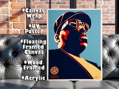 Notorious B.I.G Biggie Shepard Fairey Canvas Wrap Wall Decor PosterWall Print