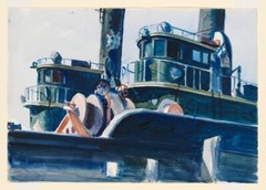 Two Trawlers Edward Hopper 1923 Art Print – American Realist Marine Decorative