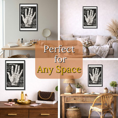 Vintage Palmistry Hand Poster Framed 11×17 Open Hand Tobacco Retro Wall Art