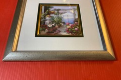 Floral Rose Print Framed Greenbrier International Double Matted Flower Picture