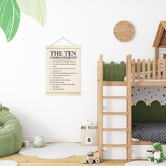 10 Ten Commandments Poster Hanger Frame, Christian Motivational Wooden Canvas…