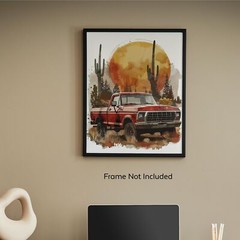Vintage Truck Wall Decor Country Art Prints 1950s Pickup 11×14 Inches Unframed