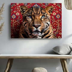 Blue Eyed Jaguar Wildlife Canvas Wall Art Exotic Big Cat Animal Print Decor