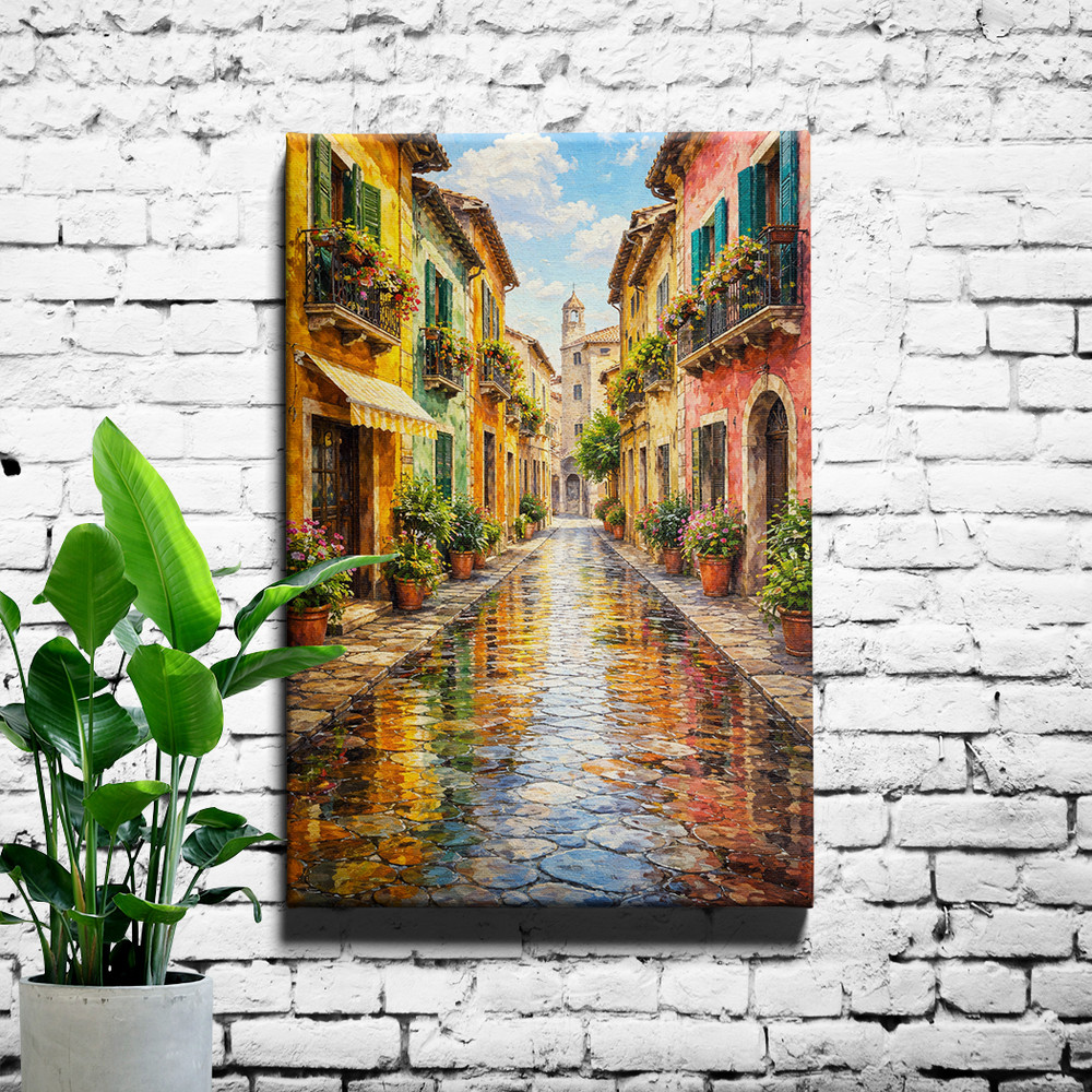 Old San Juan Landscape Wall Art Framed HD Oil Painting Print