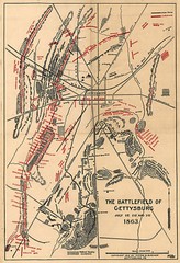 1863 Battlefield of Gettysburg Civil War Map Military Poster Wall Art History