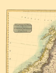 Historic Map – Sweden Denmark Norway – Thomson 1814 – Vintage Wall Art