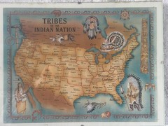 Framed Pictorial Map of the Tribes of the Indian Nations Wall Poster (CK 10-2)