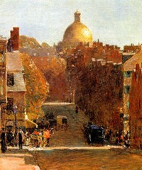 MOUNT VERNON STREET BOSTON 1890 IMPRESSION​IST PAINTING BY CHILDE HASSAM REPRO