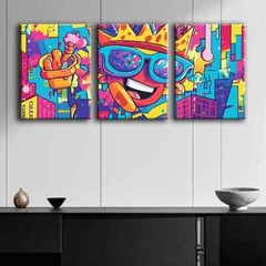 3pcs Featuring Lively Cartoon Design Wall Art Canvas Unframed/Framed