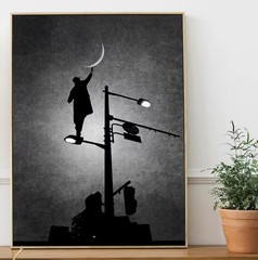 Canvas Wall Art TOUCHING THE MOON Whimsical Surreal 2 Sizes 928