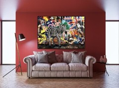 Pop Art Canvas Wall art Music Crowded Colorful Graffiti Mural Wall decor
