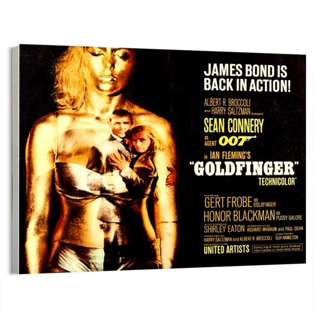 1964 Goldfinger James Bond 007 (Horizontal) Movie Poster or Canvas Home Decor