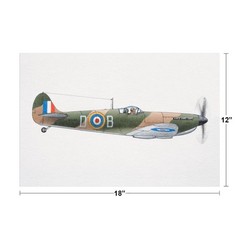 1939 Supermarine Spitfire World War II Plane Art Print Poster 12×18