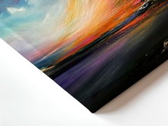Wall Art Abstract Seascape Sunset Canvas Print Colorful Coastal Landscape Poster