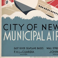 New York – Municipal Airports – 1932 Retro Travel Poster