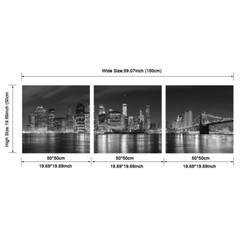 Canvas Print Photo Black White New York City Bridge Pictures Posters Art Framed
