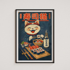 Japanese Sushi Bar Poster Kitchen Food Posters and Picture Tokyo Canvas Print Pa
