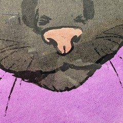 NEW El Gato 56 Framed Black Cat Mexican Art Print Sapna Shah 12×18 Gold Purple