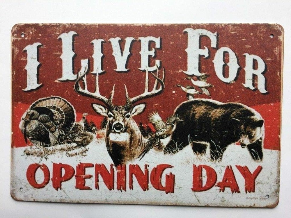 Tin Metal Signs Hunting Season Is Now Open Painting Canvas Wall Art Living Room