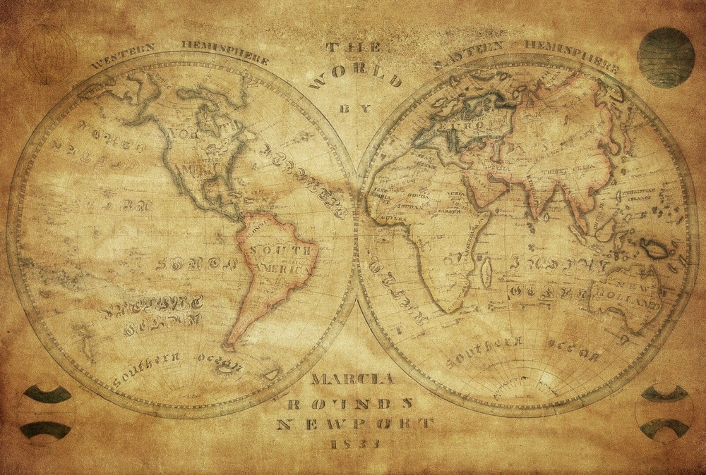 Vintage Map Of The World 1833 Limited Edition Premium Poster 91x61cm