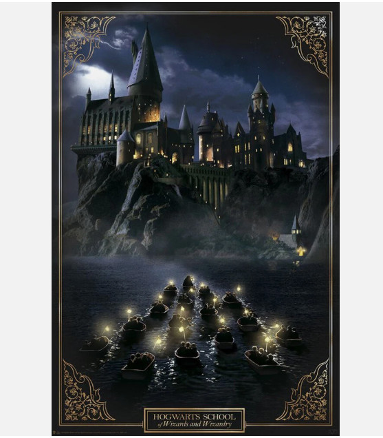 Harry Potter And The Sorcerer’s Stone – Movie Poster (Hogwarts & Boats)