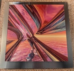 Abstract Metal Hanging Wall Art Set Of 3 Colorful Swirls 15x15x2. Very Nice.
