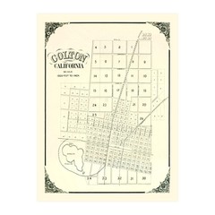 Old Map of Colton, CA 1887 – Vintage Colton California Art