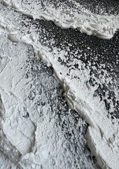 Black and White Beach Wave Textured Wall Art 3D Oil Painting Hand Painted Abs…