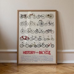 Bicycle Evolution Poster, Vintage to Modern Cycling Wall Art Print