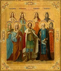 Alexander Nevsky, holy noble Grand Duke with the saints icon wall art