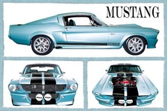 Poster Studio B – Ford Fabulous Mustangs Classic Race Muscle Car 24×36″ NEW Art