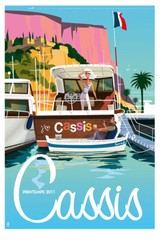 Cassis France Landscape Travel Vintage Style Wall Art Home – POSTER 20″x30″