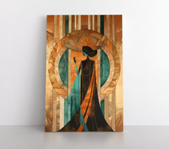 1920’s Woman Art Deco Style Vintage Wall Art Print on Canvas | Elegant 20’s Girl