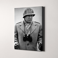 General George Patton World War Two USA America History Canvas Wall Art Print