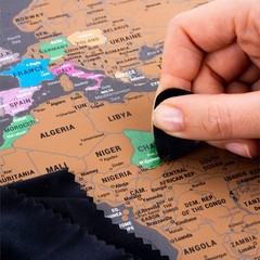 Scratch Off World Map 28×16.5 Travel Poster USA States Large Wall Map Gift Kit
