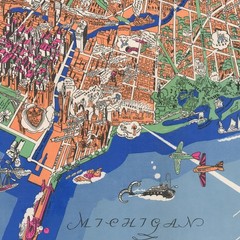 Pictorial Map of Chicago Illinois Vintage City View Wall Art Print