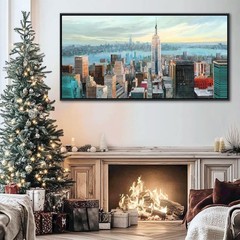 Abstract Wall Art for Living Room – Modern New York City Wall Art 24X48