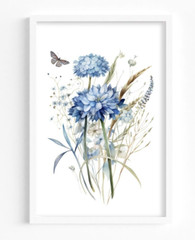 Floral Wall Art Print, Botanical Wall Art Decor, Hydrangea Floral Wall Art