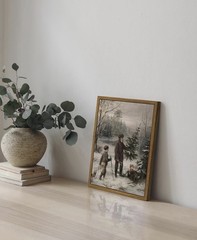 ARPEOTCY Vintage Framed Canvas Wall Art, 8×10 Inch